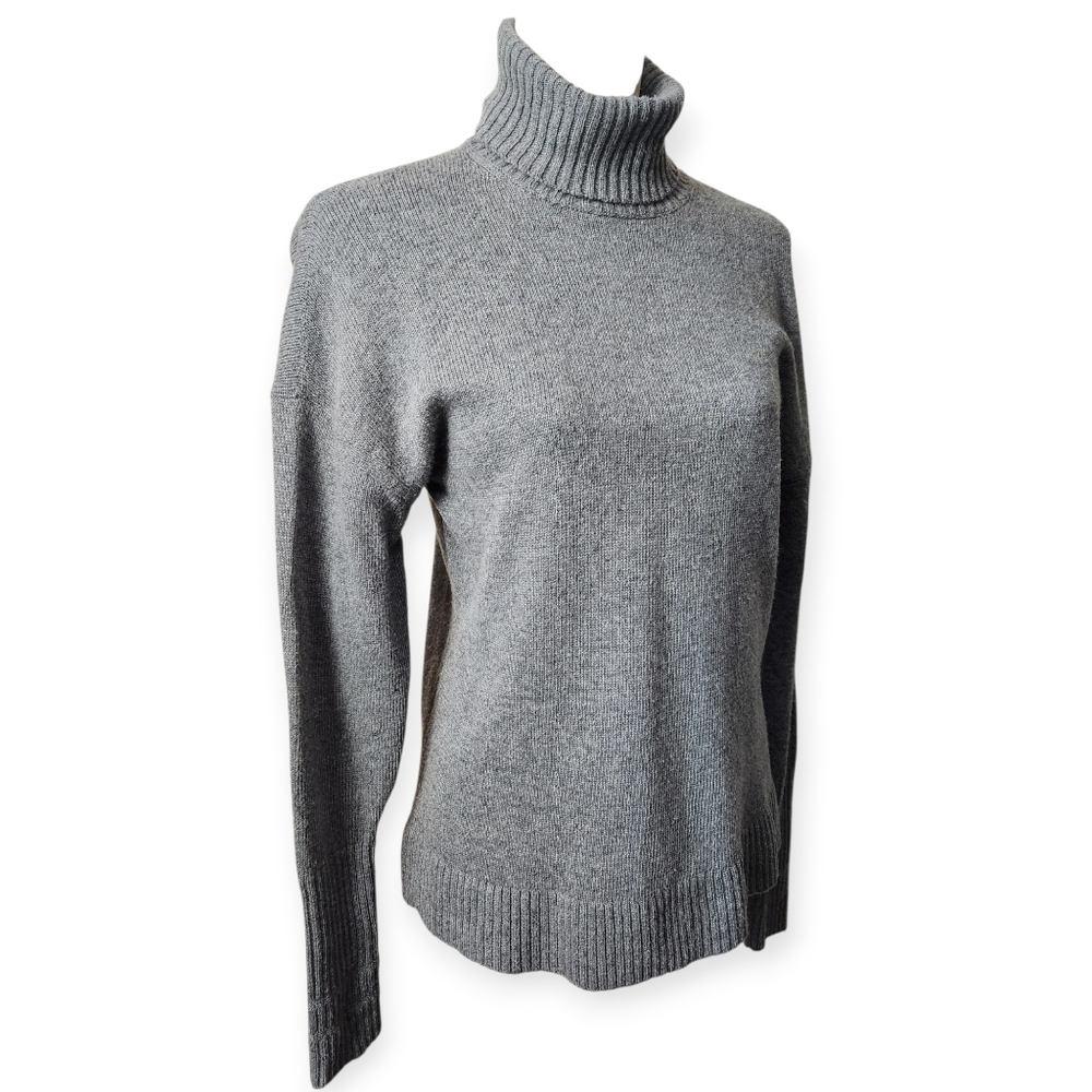 J. Crew Wool Blend Heather Gray Blend Turtleneck Sweater Size S